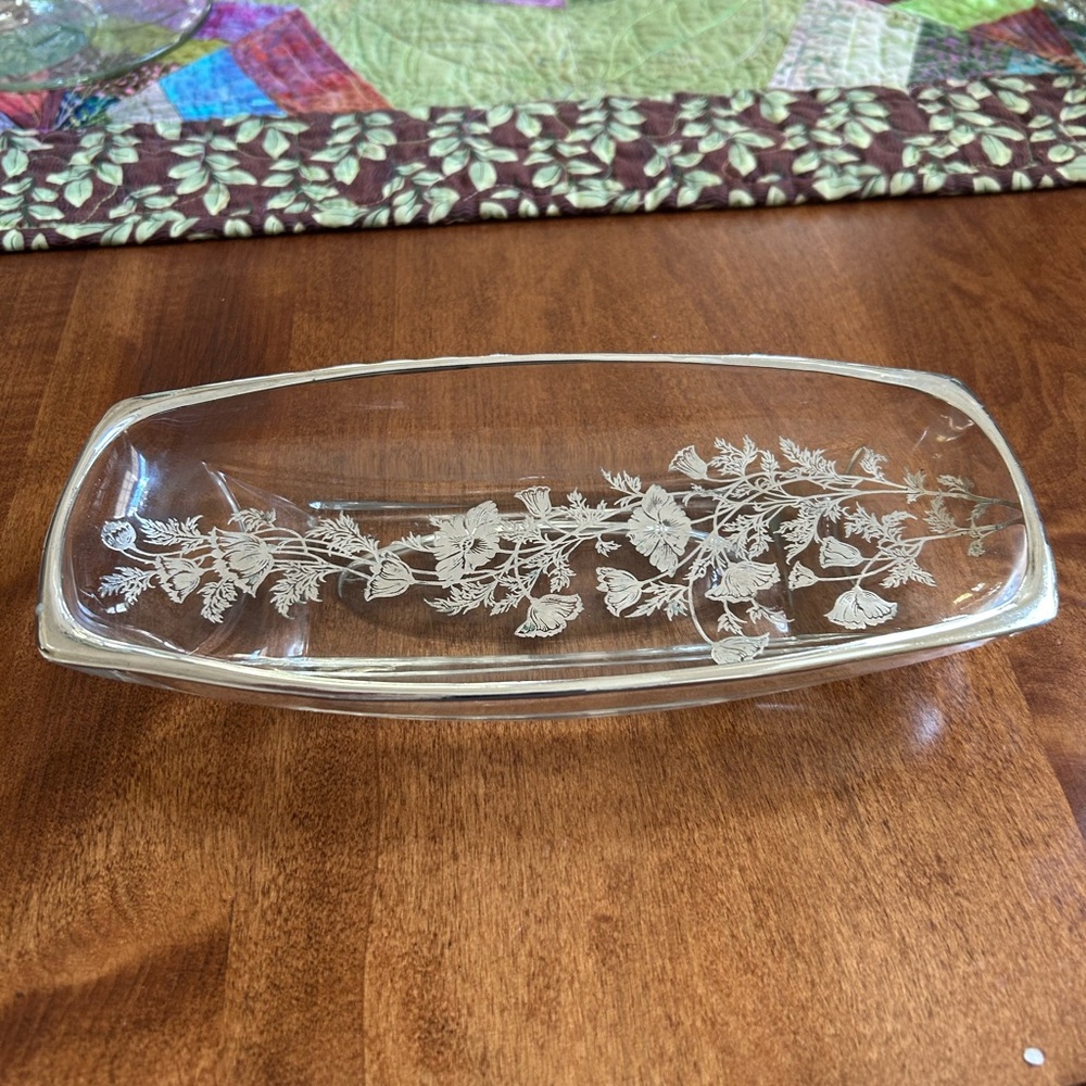 VINTAGE silver-overlay dish